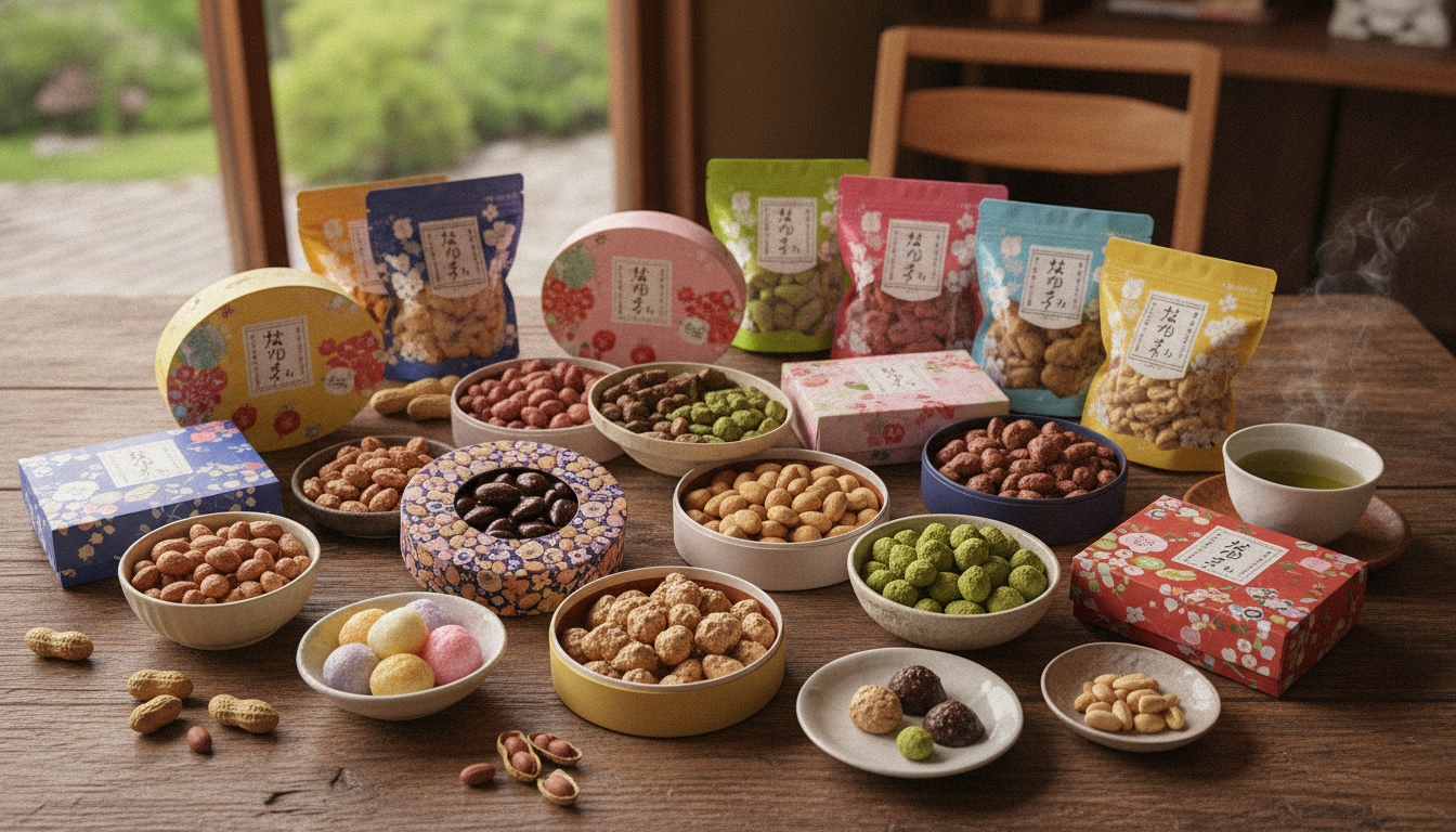 ピーナッツチョコ・フレーバー菓子|色彩豊かな食べ比べの魅力
